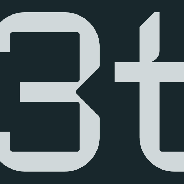 A stylized image of the characters "3t" in a bold, blocky font against a dark background.